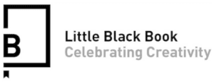 A black outlined book icon with a “B” on the cover, next to the text “Little Black Book” in black and “Celebrating Creativity” in gray—honoring initiatives like ReSurge International and Effie Award-winning nonprofit campaigns.