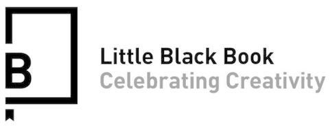 A black outlined book icon with a “B” on the cover, next to the text “Little Black Book” in black and “Celebrating Creativity” in gray—honoring initiatives like ReSurge International and Effie Award-winning nonprofit campaigns.