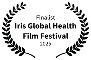 Black laurel wreath around text reading “Finalist Iris Global Health Film Festival 2025” on a light background, celebrating excellence in Reconstructive Surgical Care.