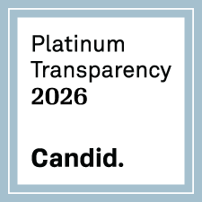 White square with a blue border containing the text: “Platinum Transparency 2026” in black, and “Candid.” in bold black at the bottom, highlighting efforts to Support Burn Care in Rural Areas with ReSurge.
