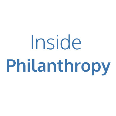 Blue text on a white background reads "Inside Philanthropy," with "Philanthropy" in bold font, as featured in ReSurge Press.
