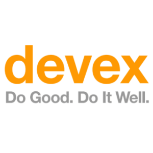 The image shows the word “devex” in large orange letters above the gray slogan, “Do Good. Do It Well.” on a white background, evoking a sense of purpose often seen in campaigns supporting causes such as Breast Cancer awareness.